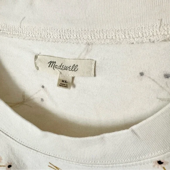 Madewell Pocket Tee Daisy Sketch Slight Crop Size XL - Picture 4 of 6